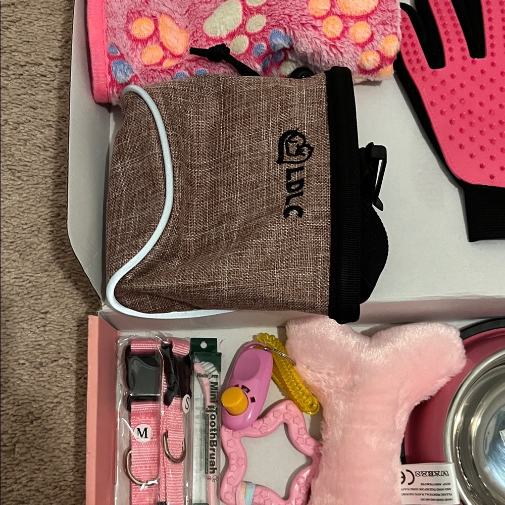 Pink Pet Kit with Glove and Toys in Beautiful Pink Box - Picture 10 of 11